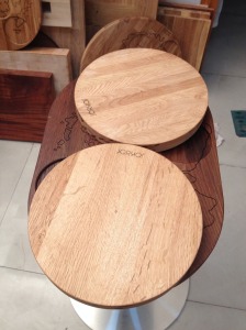 Oak Table and Stools tops Solid Wood Table Tops